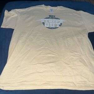 University of Pittsburgh PITT Stripe Out Tee-Shirt Short Sleeve Size XL Yellow